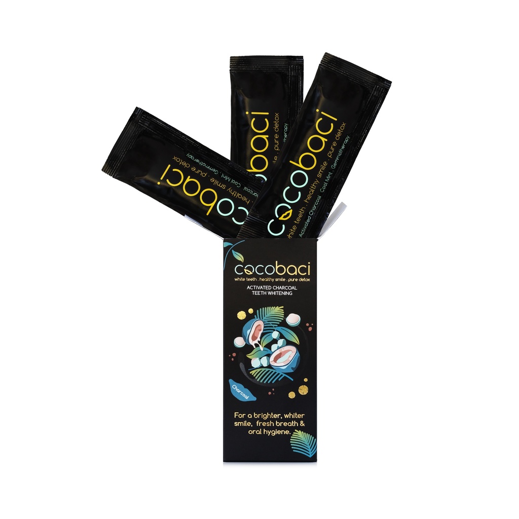 [BB-COCO-COCOBACI-BLACK-CHARCOAL] Cocobaci Activated Charcoal Teeth Whitening 3tk